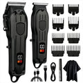 Professional Hair Clipper and Trimmer Set Rechargeable Electric Haircut Machine with LCD Display Barber Shears Grooming Kit for Men,Holiday Gift For Men