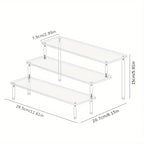 3-Tier Clear Acrylic Display Stand Jewelry Makeup Cupcake Organizer Transparent Shelf Sturdy Base Space-Saving Storage