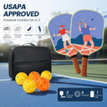 Boomstick Pickleball Paddle Set of 2, 16mm T700 Carbon Fiber Surface, Honeycomb Core, Lightweight Pickleball Rackets with 4 Outdoor Balls for Beginners & Intermediate Players