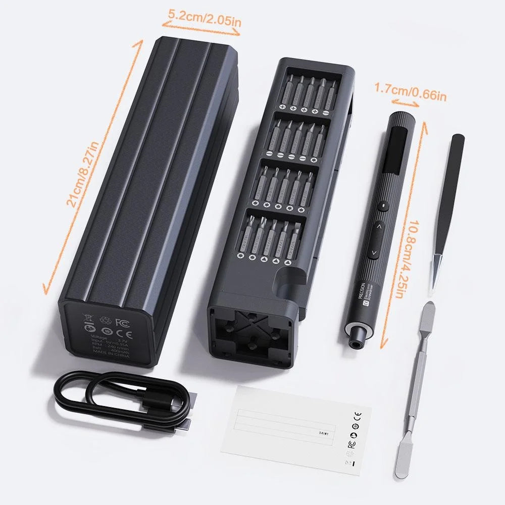 50 in 1 Precision Cordless Electric Screwdriver Set USB Rechargeable Mini Power Drill with LED Light for iPhone Phone Watch Repair Electronic Device DIY Fixing Hardware Hand Tools Systems