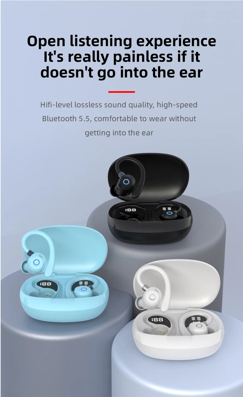 K09 Wireless Earphones Bluetooth Earbuds Dual Ear In-Ear Headphones with Digital Display Noise Reduction for Business And Sports