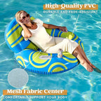 Joyfy Inflatable Pool Float Lounger River Tube Floating Chair Sofa with Big Backrest Handle Cup Holder Pool Summer Party Toys