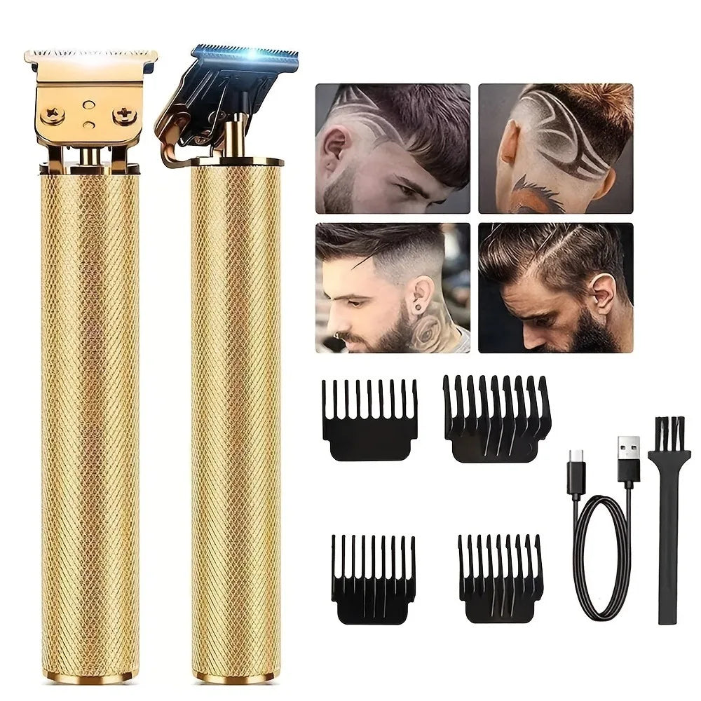 Professional Hair Clipper Set for Men, Rechargeable Cordless Hair Trimmer with LCD Display, 1pc/2-in-1/3-in-1 Grooming Kit with Foil Shaver & T-Blade Trimmer, Barber Haircut Machine with Accessories