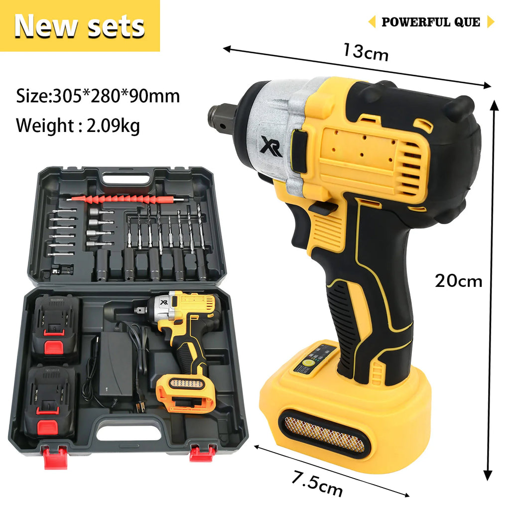 1/2 Inch Electric Wrench Cordless Impact Driver 20V Powerful Brushless 280 ft-lbs (380N.m) with 3.0Ah Battery and Charger