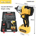 1/2 Inch Electric Wrench Cordless Impact Driver 20V Powerful Brushless 280 ft-lbs (380N.m) with 3.0Ah Battery and Charger
