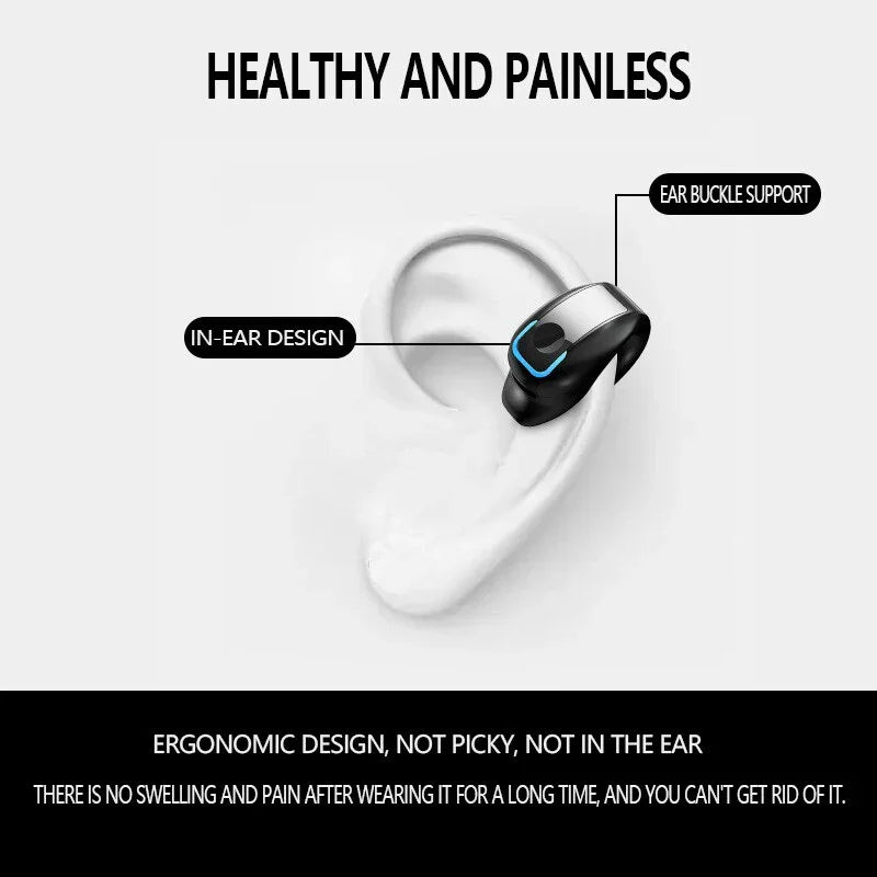 Earphone Clip Wireless Bluetooth Headphone Bone Conduction Headset High Quality TWS Auriculares Sport Noise Canceling With Mic - Nexvibe
