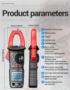 ANENG ST180 Digital Clamp Meter 4000 Counts Multimeter AC Current NCV Capacitance Resistance Frequency Tester Measurement Tool
