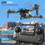 The Upgraded 2026 E99PRO MAX Drone Features Dual 8K Cameras, In-Screen Remote Control, Two Batteries, One-Key Return-to-Home, A Foldable Design, USB Charging, Wi-Fi Connectivity, and Flight Gaming Capabilities. This Drone Is