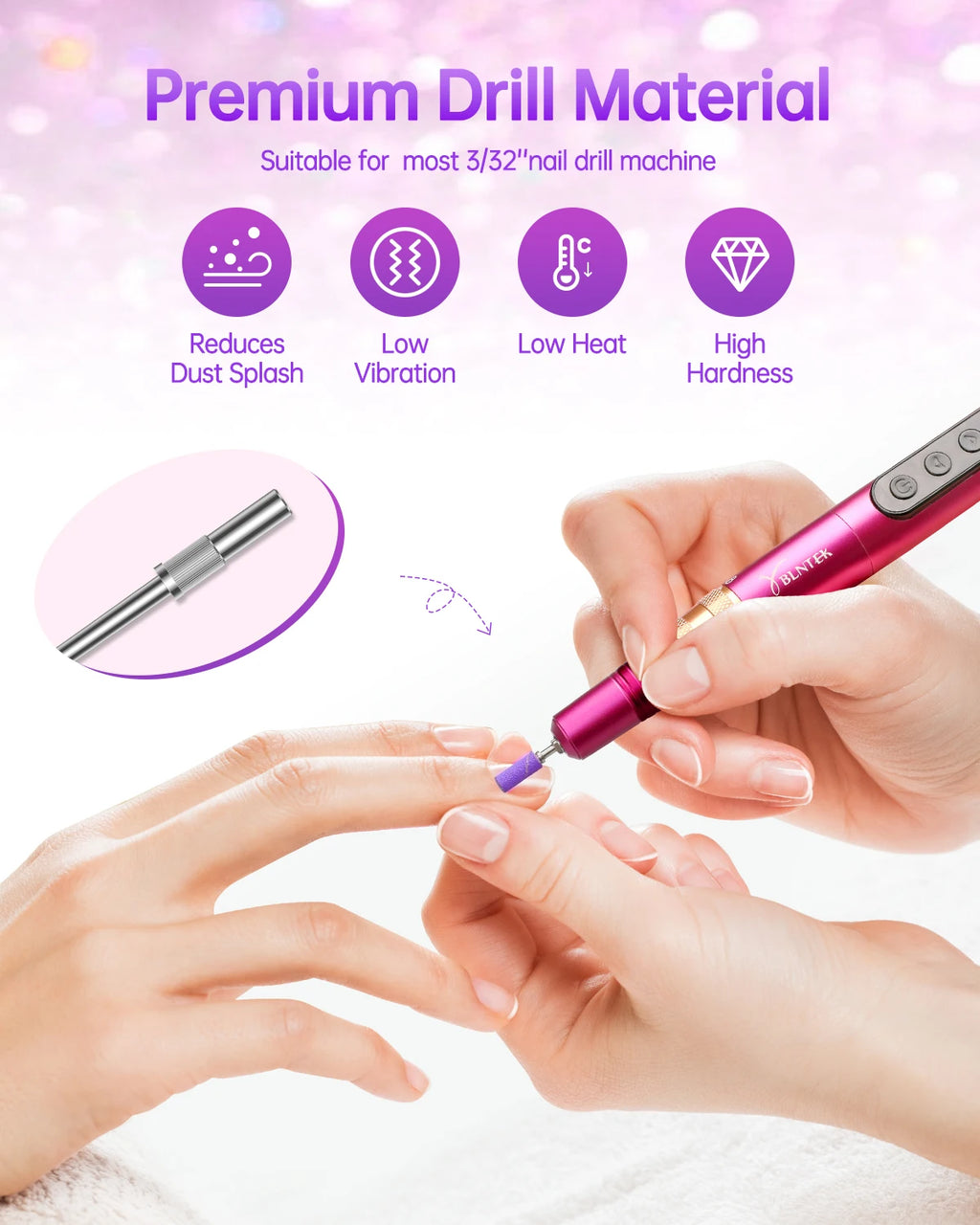 180/240 Fine Grit Small Nail Sanding Bands for Nail Drill, 80 Pcs Nail File Sanding Bands with Drill Bits for Manicure Pedicure