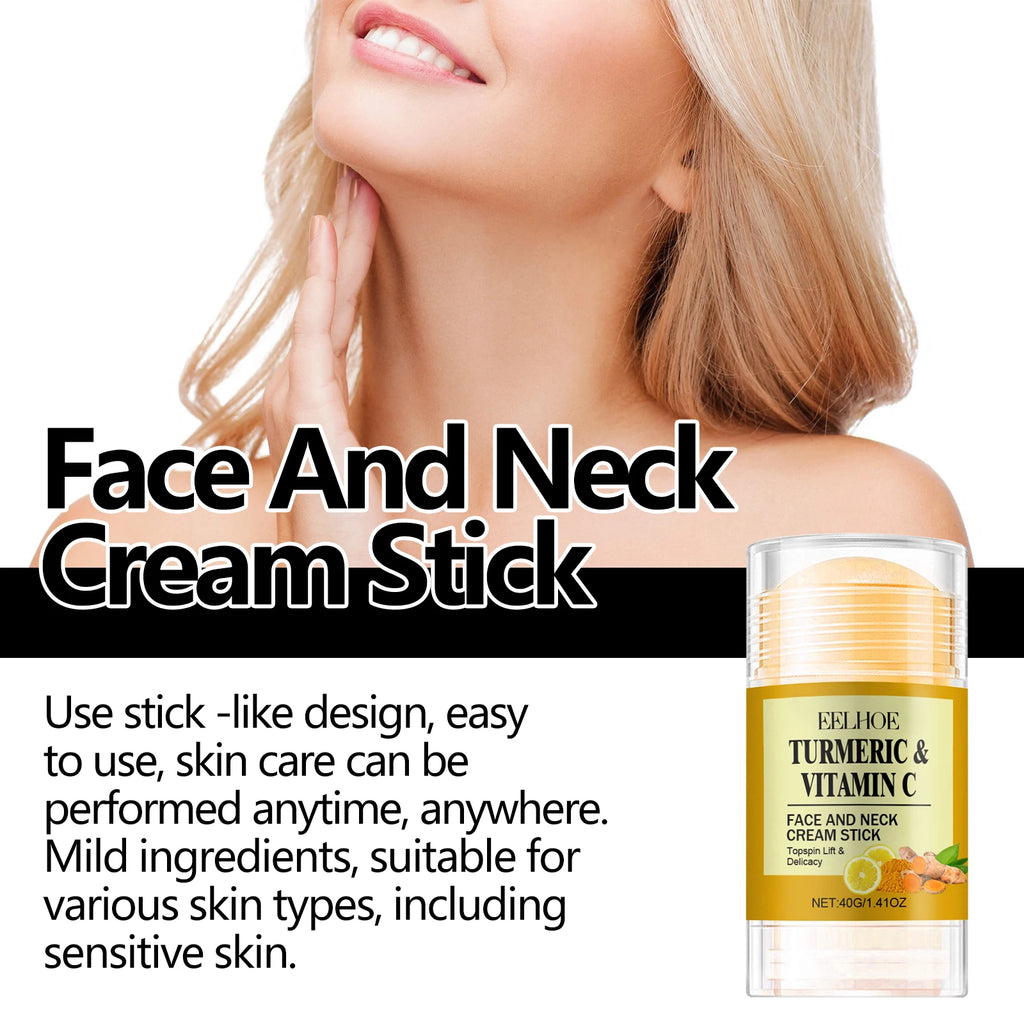 Turmeric Face Stick Vitamin C Neck Cream Revitalizing Brightening Moisturizer Clay Mask Balm For Even Tone Deep Pore Purifying