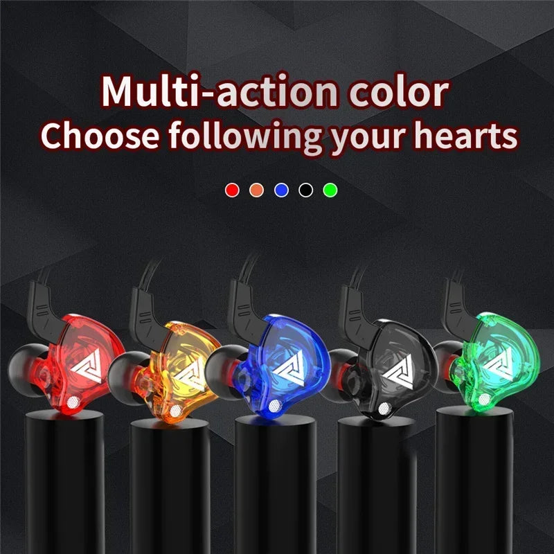 NEW QKZ AK6 Copper Driver HiFi Wired Earphone 3.5MM Race Sport Headphone Bass Stereo Headset Music Earbuds In Ear With Mic