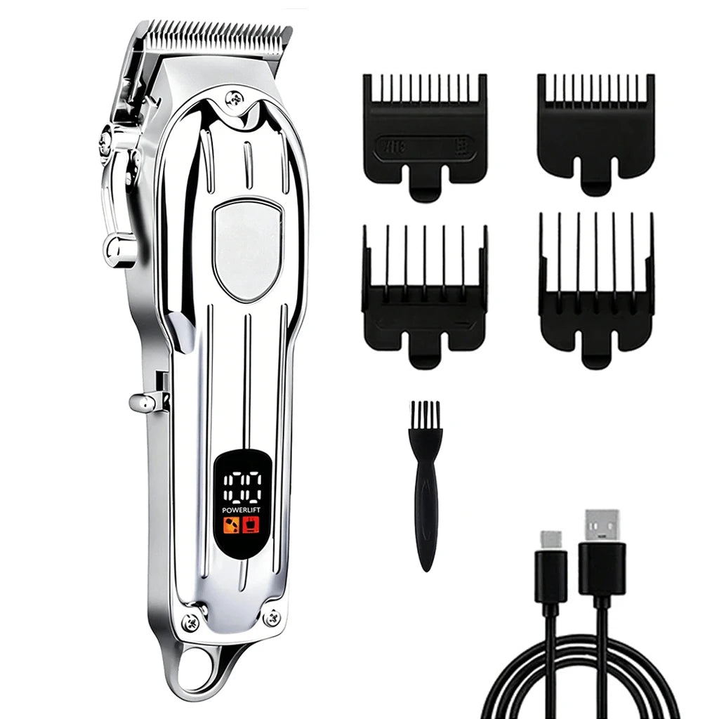 Professional Hair Clipper and Trimmer Set Rechargeable Electric Haircut Machine with LCD Display Barber Shears Grooming Kit for Men,Holiday Gift For Men