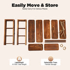 3-Tier Solid Wood Dessert Stand 6KG Load Capacity Detachable Wooden Cupcake Display Rack for Wedding Birthday Party