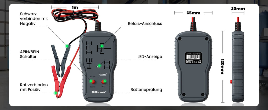 OBDResource 12V/24V Automotive Relay Tester 4PIN 5PIN Super Relay Tester Diagnostic Tool Professional Battery Voltage Detector