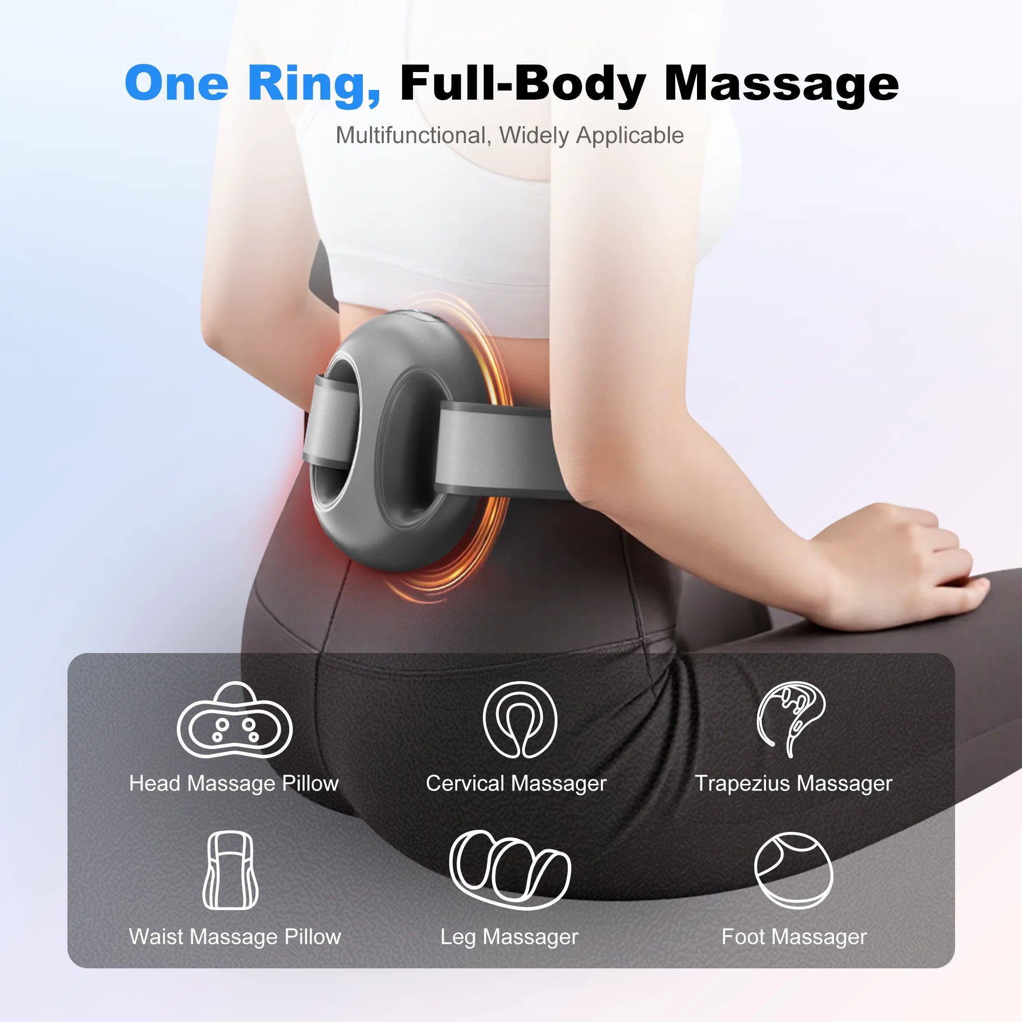 Portable Mini Fascia Ring Massager, Bionic High Frequency Vibration, Comfortable Multifunctional Muscle Massage Tool for Deep Tissue Relief