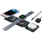 15W Magnetic Wireless Chargers 3 in 1 Foldable Phone Charge Dock Fast Charg Travel for Apple Watch IPhone 14/13/12/11/X AirPods