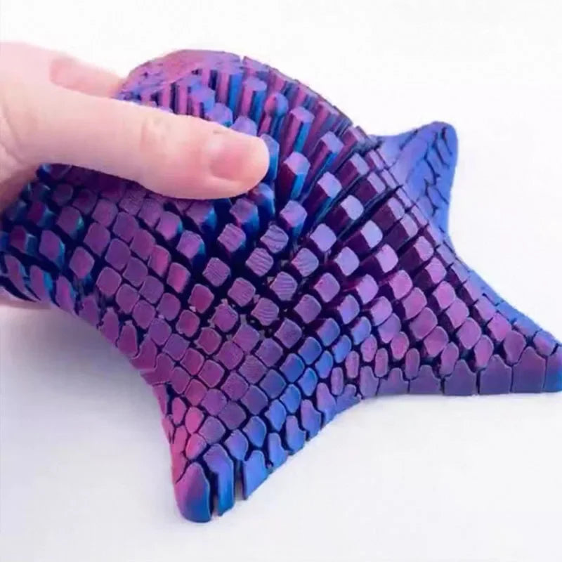 Kawaii 3D Printed Articulated Starfish Fidget Toy Flexible Stress Relief Sensory Desk Decor Kids Birthday Party Favors Pinata