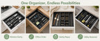 Bamboo Expandable Drawer Organizer for Utensils Holder, Adjustable Silverware Organizer Cutlery Tray, Drawer Dividers for Utensils, Flatware, Knives in Kitchen, Bedroom, Living Room