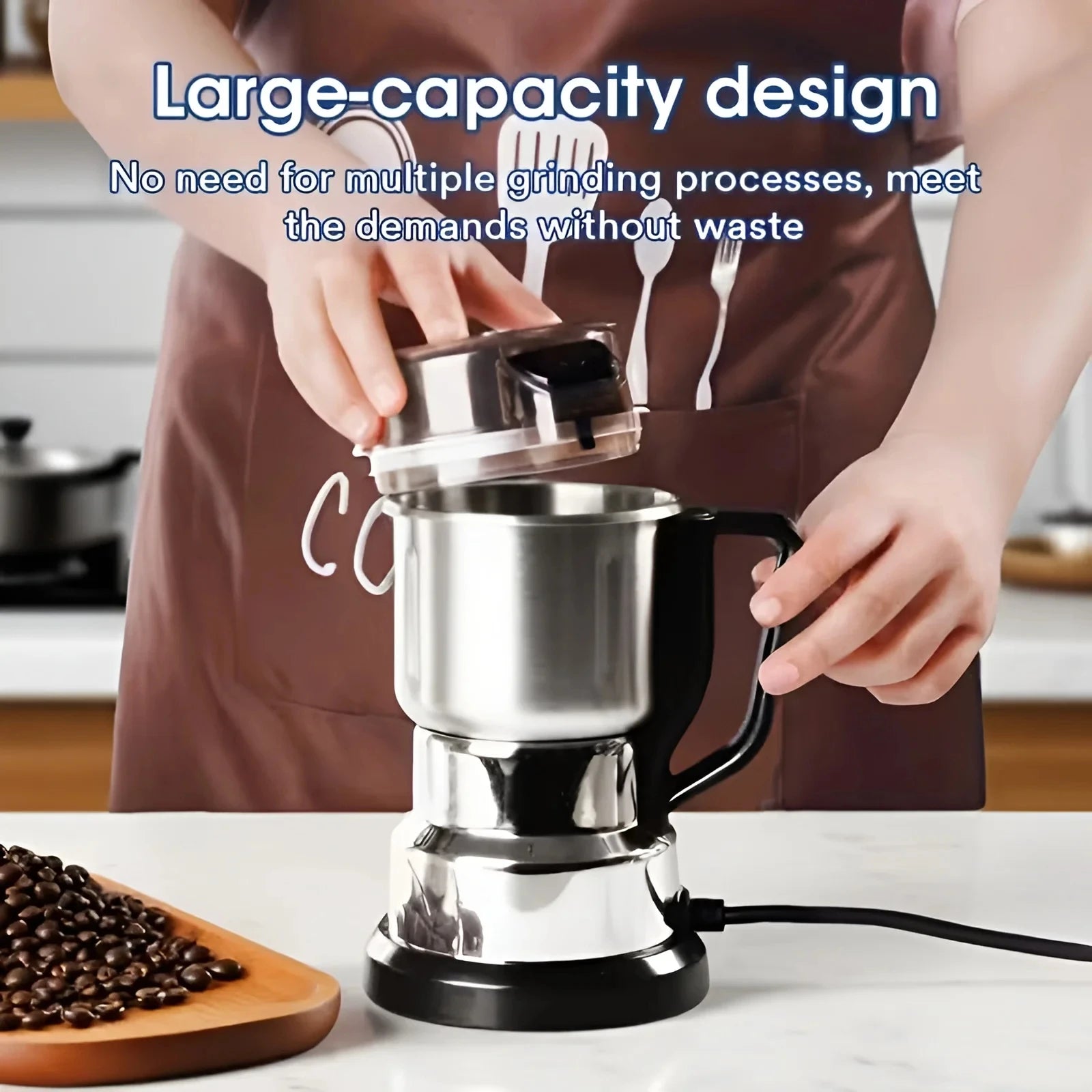 Multipurpose Electric Coffee Bean Grinding Tool Stainless Steel Milling Machine for Seeds Spices Herbs Nuts Coffee Grinder