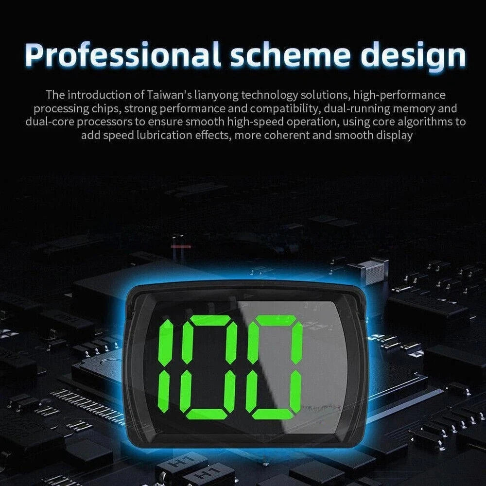 NEW Universal Car GPS Digital HUD Speedometer Dual Chips KMH MPH Reminder Meter HD LCD Display Plug Play For All Vehicle PH043