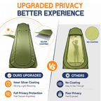 Instant Pop Up Changing Tent 192cm Tall Portable Outdoor Privacy Shower Tent with Silver Coating Waterproof Foldable Camping Toilet Dressing Booth with Carry Bag Stakes Ropes for Beach Swimming Fishing Hiking Photography