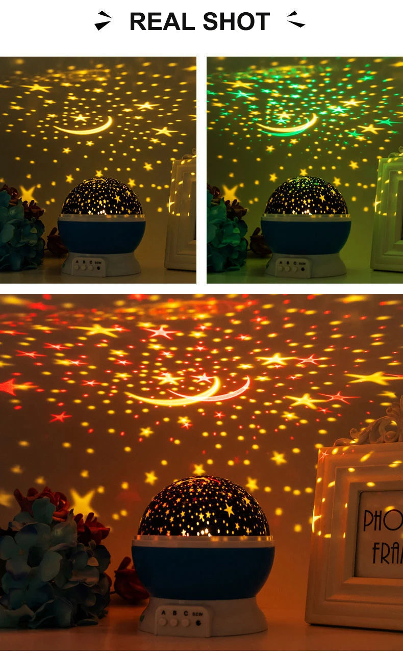GGbingo Night Lamp Projector Starry Sky Night Light Lamp Decor Rotating Starry Nursery Moon Galaxy Projector Table Light