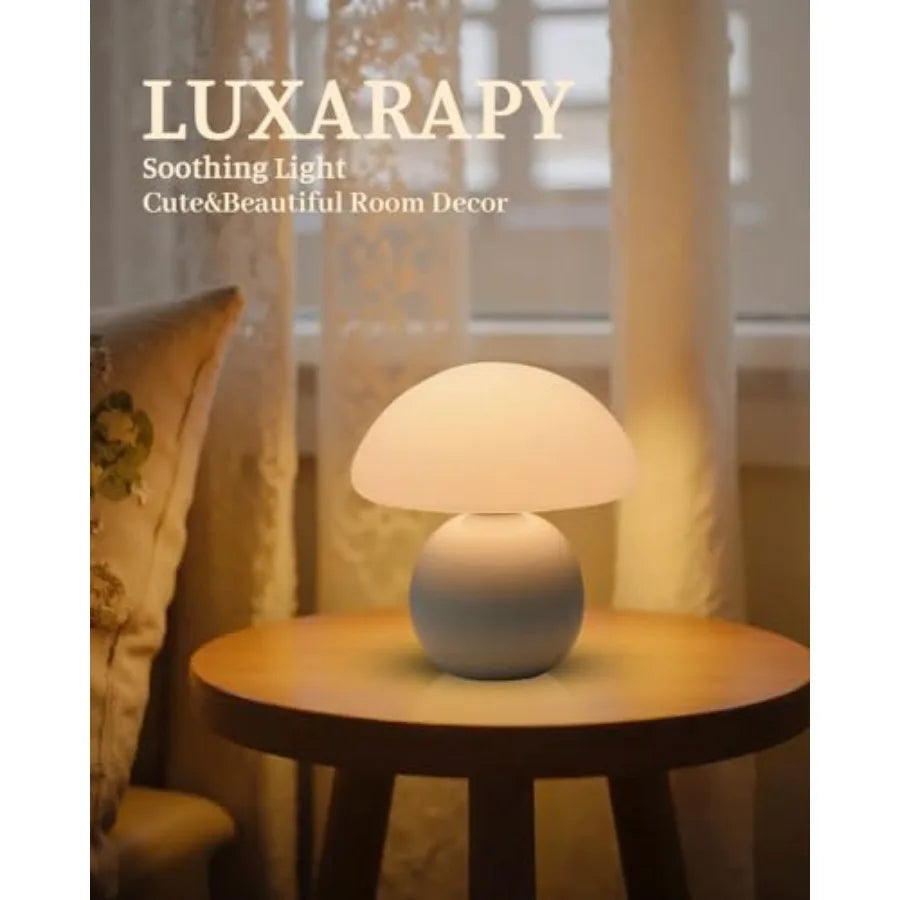 Mushroom Lamp Table Lamp for Bedroom, Desk Bedside Small Lamps for Living Room Night Stands, Mushroom Decor Cute Mini Modern Mi
