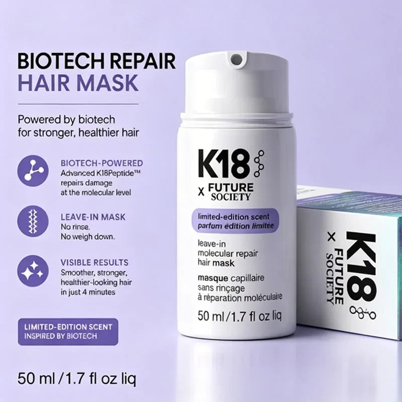 NEW 50ml K18 Leave-In Molecular Repair Hair Mask Deep Conditioning Keratin Treatment Soften Hair Smoothing Hair Care Hair Mask
