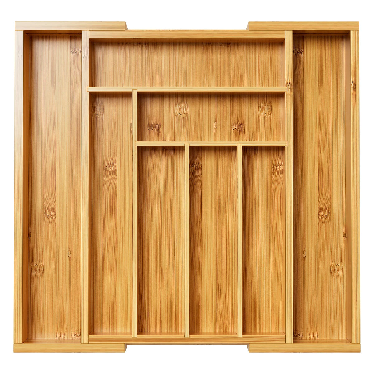 Bamboo Expandable Drawer Organizer for Utensils Holder, Adjustable Silverware Organizer Cutlery Tray, Drawer Dividers for Utensils, Flatware, Knives in Kitchen, Bedroom, Living Room