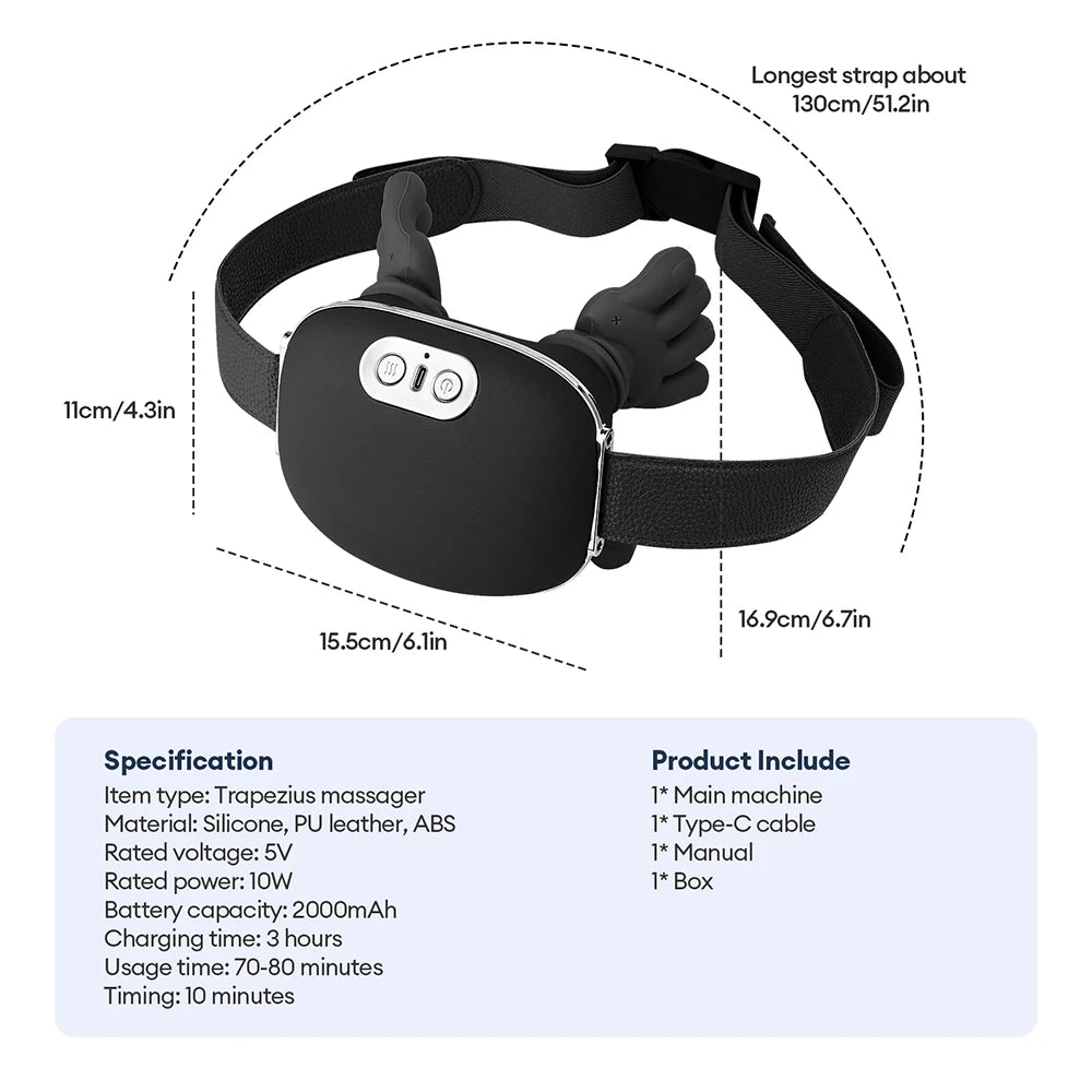 4D Bionic Finger Neck Shoulder Massager Wireless Neck Cervical Trapezius Kneading Massage Shawl Brushless Motor Neck masajeador