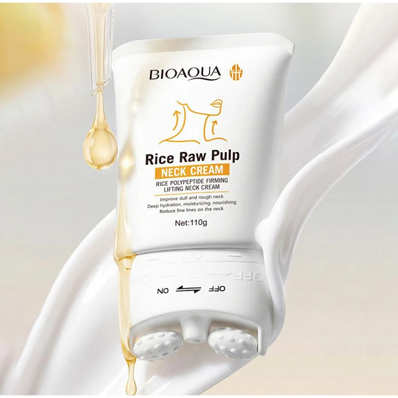Korean Rice Raw Pulp Neck Cream Moisturizing Reduce Neck Lines Lightweight & Non-greasy Improve Dull Rough Daily Neck Care