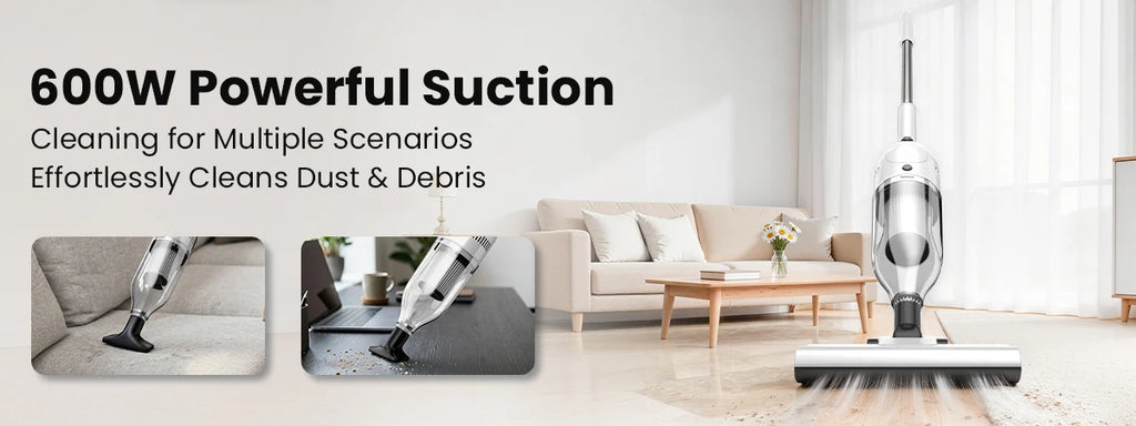 Vastorm R7 Corded Vacuum Cleaner 600W 20Kpa Powerful Suction Household Handheld Stick Vacuum Portable 3 in 1 Lightweight Cleaner 5M Long Cable Bagless Upright Vacuum for Hardwood Floor Carpet Pet Hair Cleaning