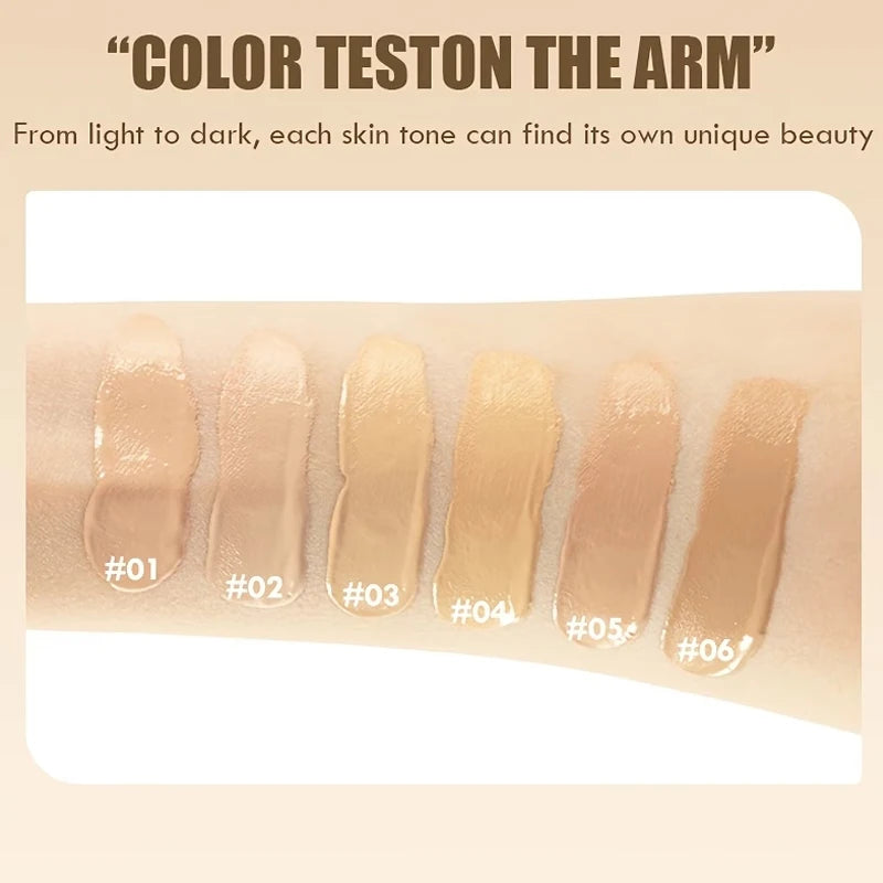 Full Coverage Liquid Foundation, Long-Lasting Oil-Control Matte Primer, Smooth and Non-Caking, Conceals Blemishes and Spots