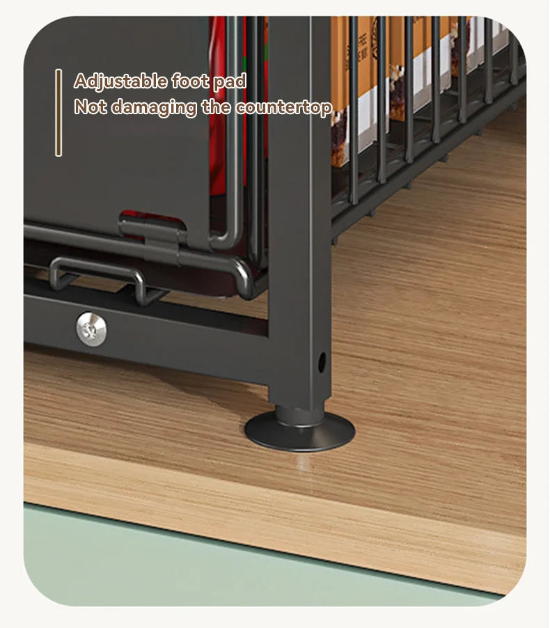 2 Tier Slide Out Cabinet Organizer Heavy Duty, Under Sink Storage Shelf for Kitchen Bathroom, Adjustable Metal Shelf 1/2 Pack