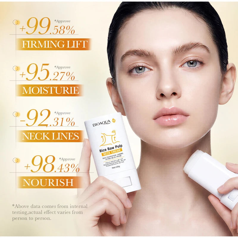 Korean Rice Raw Pulp Neck Cream Moisturizing Reduce Neck Lines Lightweight & Non-greasy Improve Dull Rough Daily Neck Care