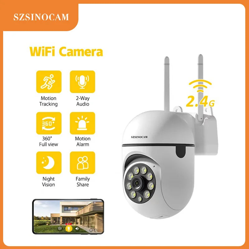 SZSINOCAM 3MP Wifi IP Wireless Security Surveillance PTZ Camera 4X Zoom Cameras Tracking Two-way Audio HD Night Color Camera