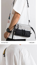 Outdoor Sports Crossbody Sling Bag Nylon Retro Waterproof Tear-Resistant for Cycling Running Hiking Outdoor Essentials