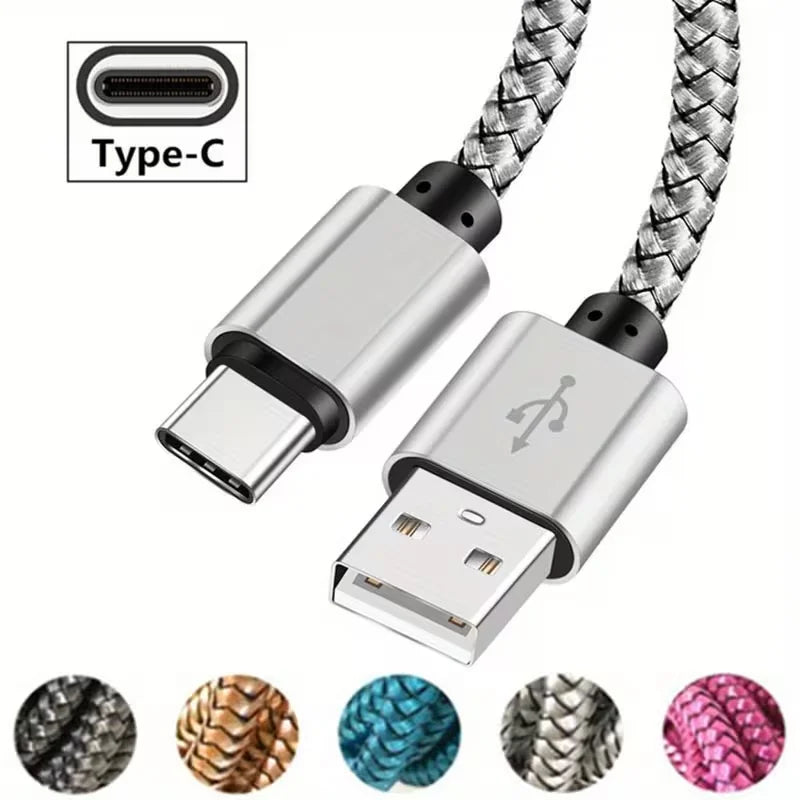 Fast Charging USB Type-C Cable, Nylon Braided,60W USB-A To USB-C Android Charging Cord