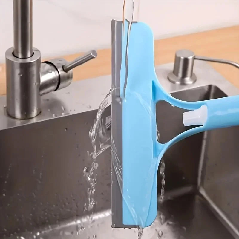 3-in-1 Silicone Shower Squeegee Wiper Hand-held Spray Window Wiper with Nozzle Watering Can Bathroom Mirror Glass Cleaning Tool