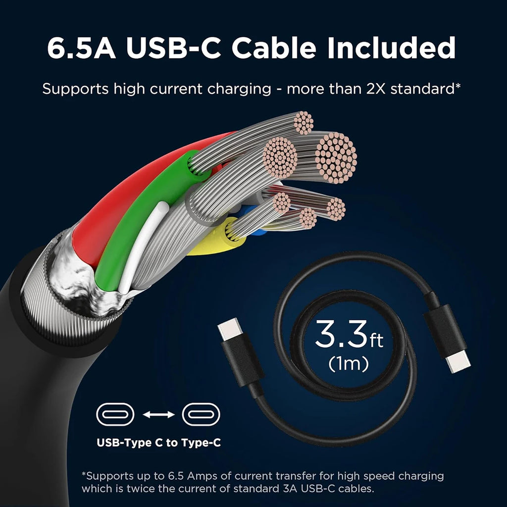 125W TurboPower GaN Fast Charger USB C Laptop Wall Adapter With 3.3ft Type C Cable For Moto Edge 50 Ultra 30 Pro PD3.0 PPS Charging Block For MacBook Pro Air Samsung S26 S25 Lenovo