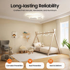 Cloud Shape LED Ceiling Light Fixture Modern 3-Color Lighting Acrylic Ceiling Lamp for Living Room Bedroom Kid's Room 52x31cm