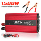 Portable Power Inverter 50Hz Nominal 1500W DC 12V to AC 110V with Dual Sockets for Car Outdoor Use Modified Sine Wave