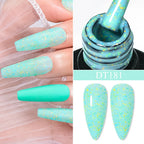 MEET ACROSS 7ml Cheese Glitter Sequins Gel Shimmer Candy Color Semi Permanent UV LED Gel For Nails Nail Art Hybrid Varnishes