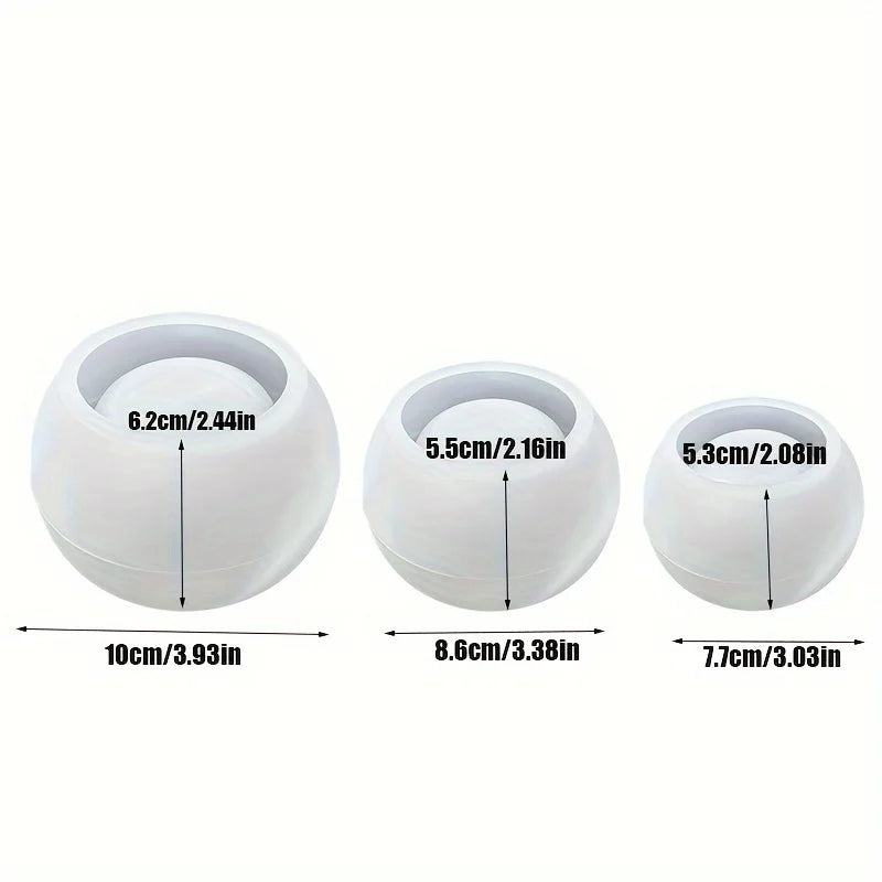 3pcs Round Flower Pot Silicone Mold DIY Succulent Plant Vase Round Candle Cup Mold Crafting Materials Plaster Cement Resin Mold