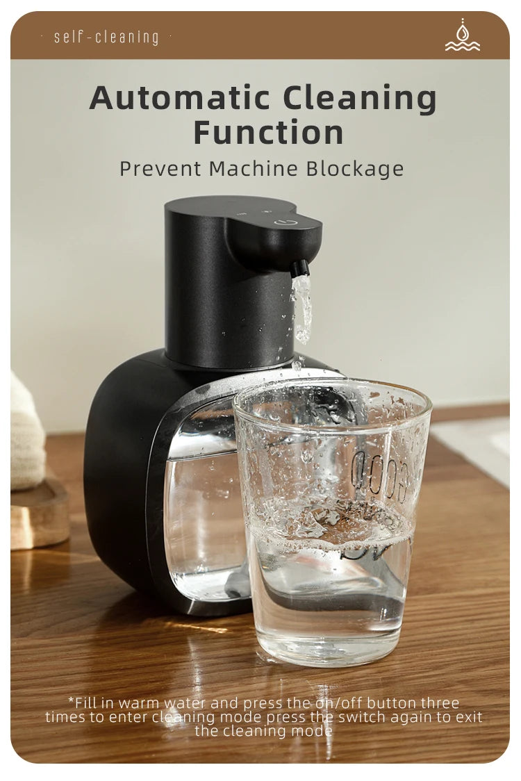 Automatic sensor soap dispenser, foam hand washing device, portable soap bottle, 500ml soap distribution device, in bathroom