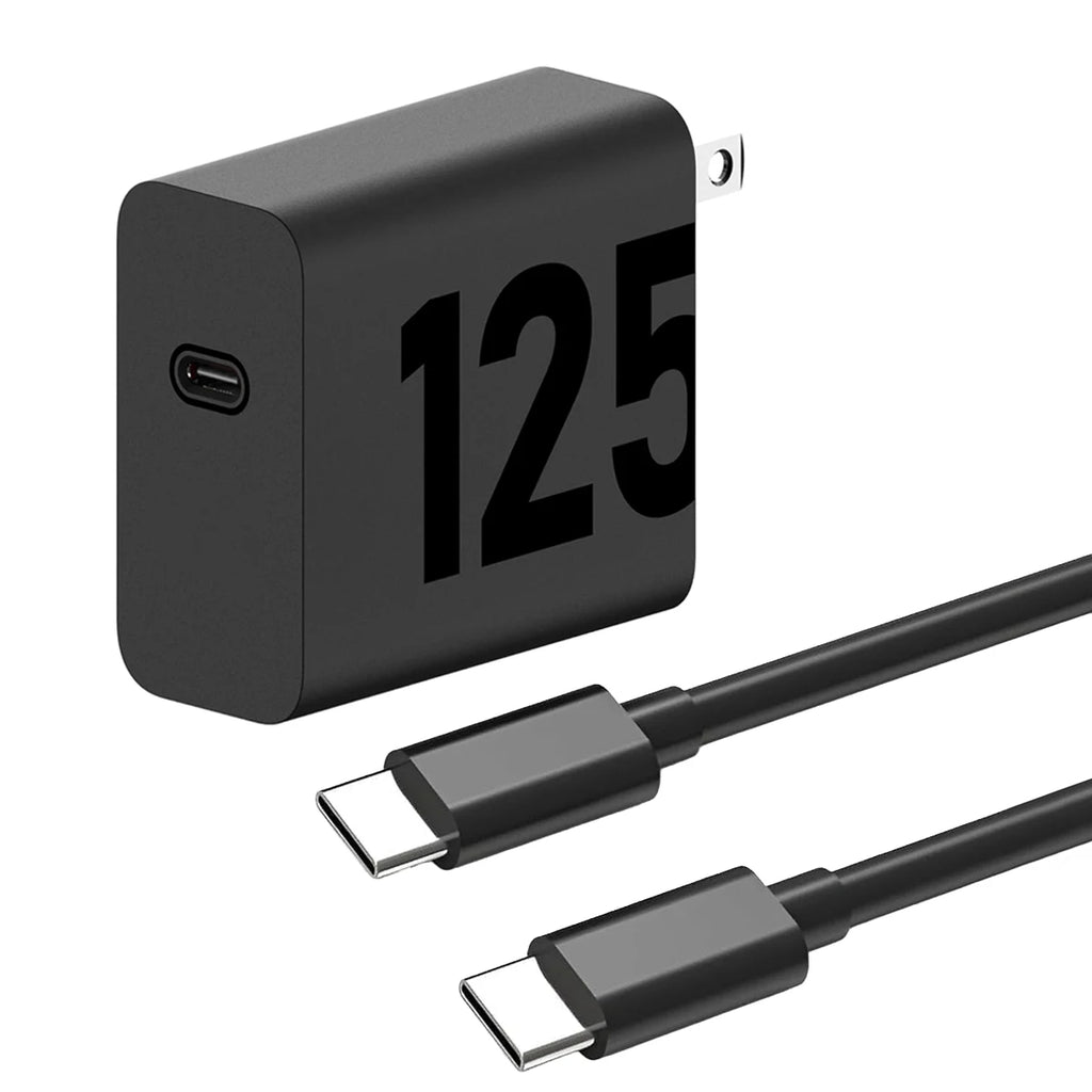 125W TurboPower GaN Fast Charger USB C Laptop Wall Adapter With 3.3ft Type C Cable For Moto Edge 50 Ultra 30 Pro PD3.0 PPS Charging Block For MacBook Pro Air Samsung S26 S25 Lenovo