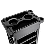 Salon Trolley Cart with Wheels and 5 Drawers, Multipurpose Beauty Cart, Hairdressing Rolling Cart for Barbershop Beauty Spa, Black