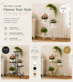 4 Tier Corner Plant Stand Metal Flower Pot Shelf Indoor Outdoor Plant Rack Space Saving Vertical Plant Shelf for Living Room Balcony Patio Garden