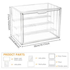 4 Tier Acrylic Display Case for Collectibles, Clear Adjustable Figure Display Case with Magnetic Door, Stackable Storage Box Showcase with 3 Shelves for Action Figures, Dolls, Toys, Large 1 Pack