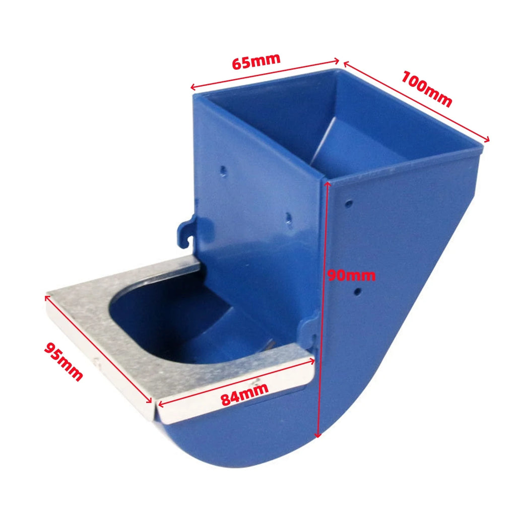 Blue Rabbit Feed Box Hopper Rabbit Cage Hanging Feed Trough Hamster Bunny Guinea Pig Eating Drinking Bowl Livestock Supplies 1Pc